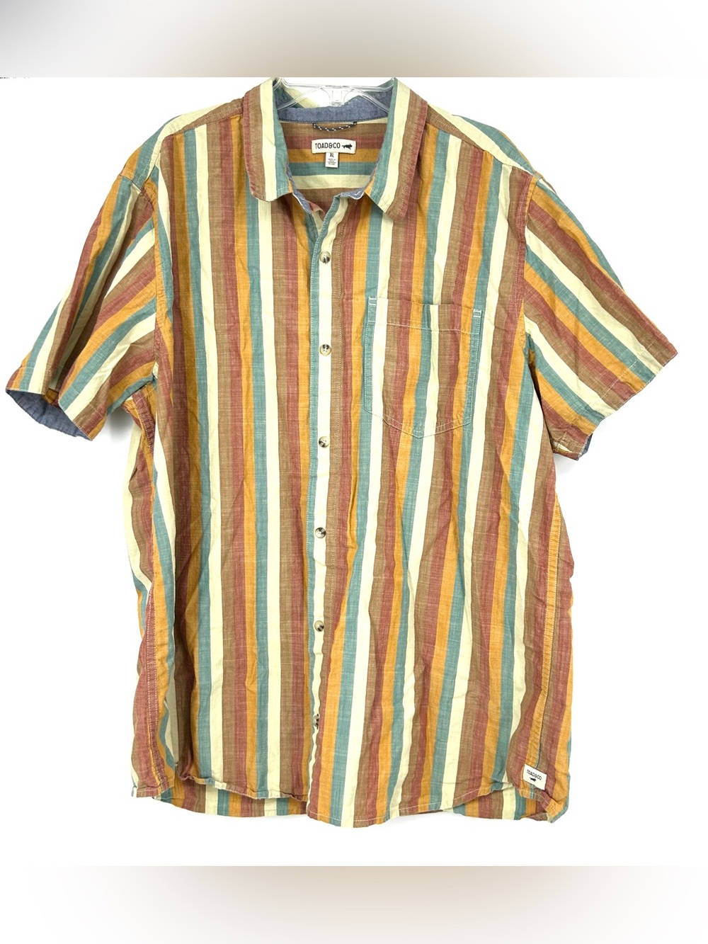 Toad & Co Fletch Short Sleeve Shirt Striped Organic Cotton